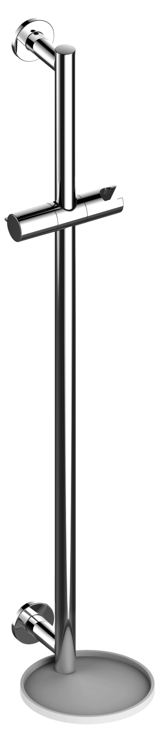 KEUCO Brausestange IXMO 59585, rund, mit Ablage, verchromt/weiß, 855 mm