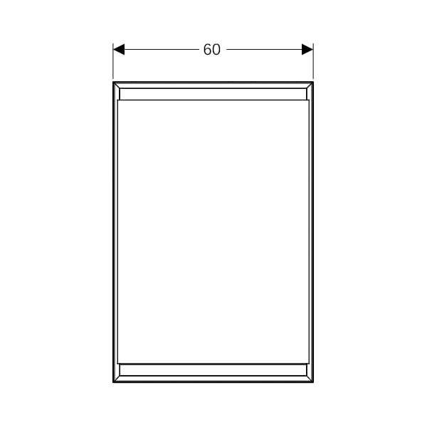 Geberit ONE SPS m. Comf.Light, 1 Tür, UP-Mont A:li, 60x90x15cm, schwarz matt/alu. plvb