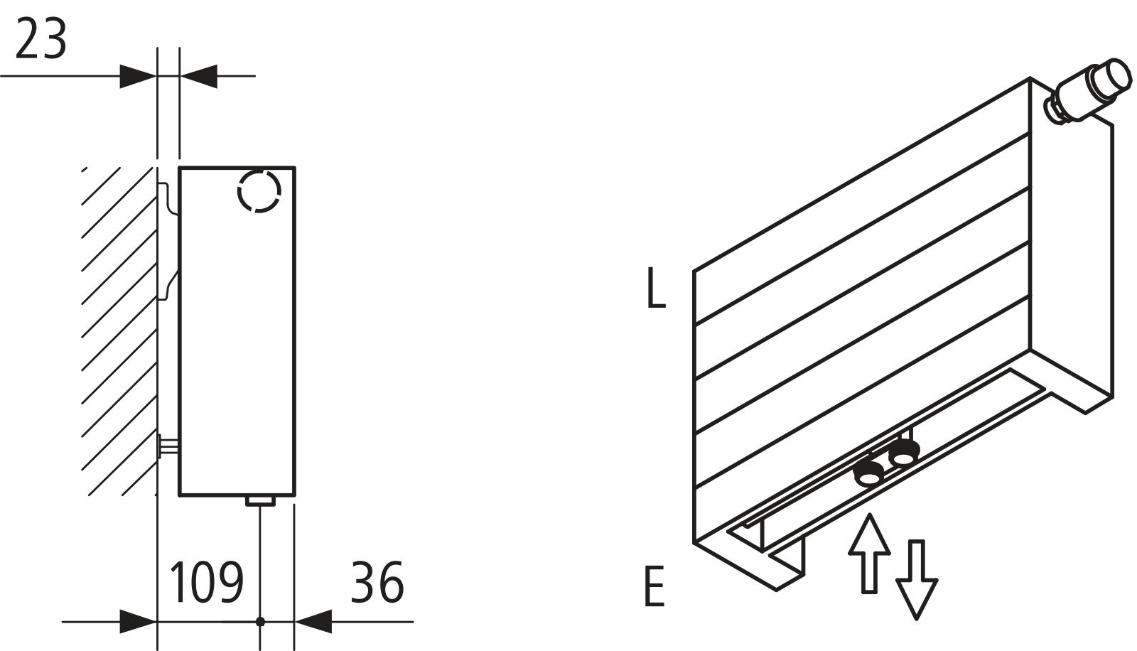 Kermi V-Heizwand HHV T22 BH840x122x3000 QN5406, weiß, 6bar,o.Abd.,Ausf. re,L260