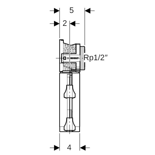 Geberit PushFit Doppelanschlussdose 90Gr Rg M25/Rp1/2
