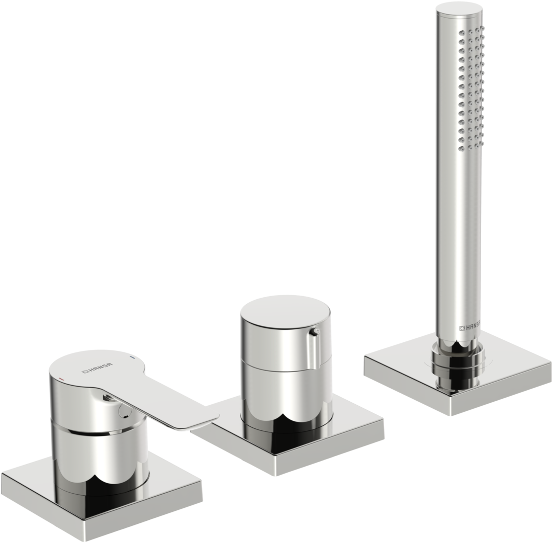 Hansa EHM FM-Set f. Wafü/Br. HANSALIGNA 0643 1-strahlig 75x75 mm chr