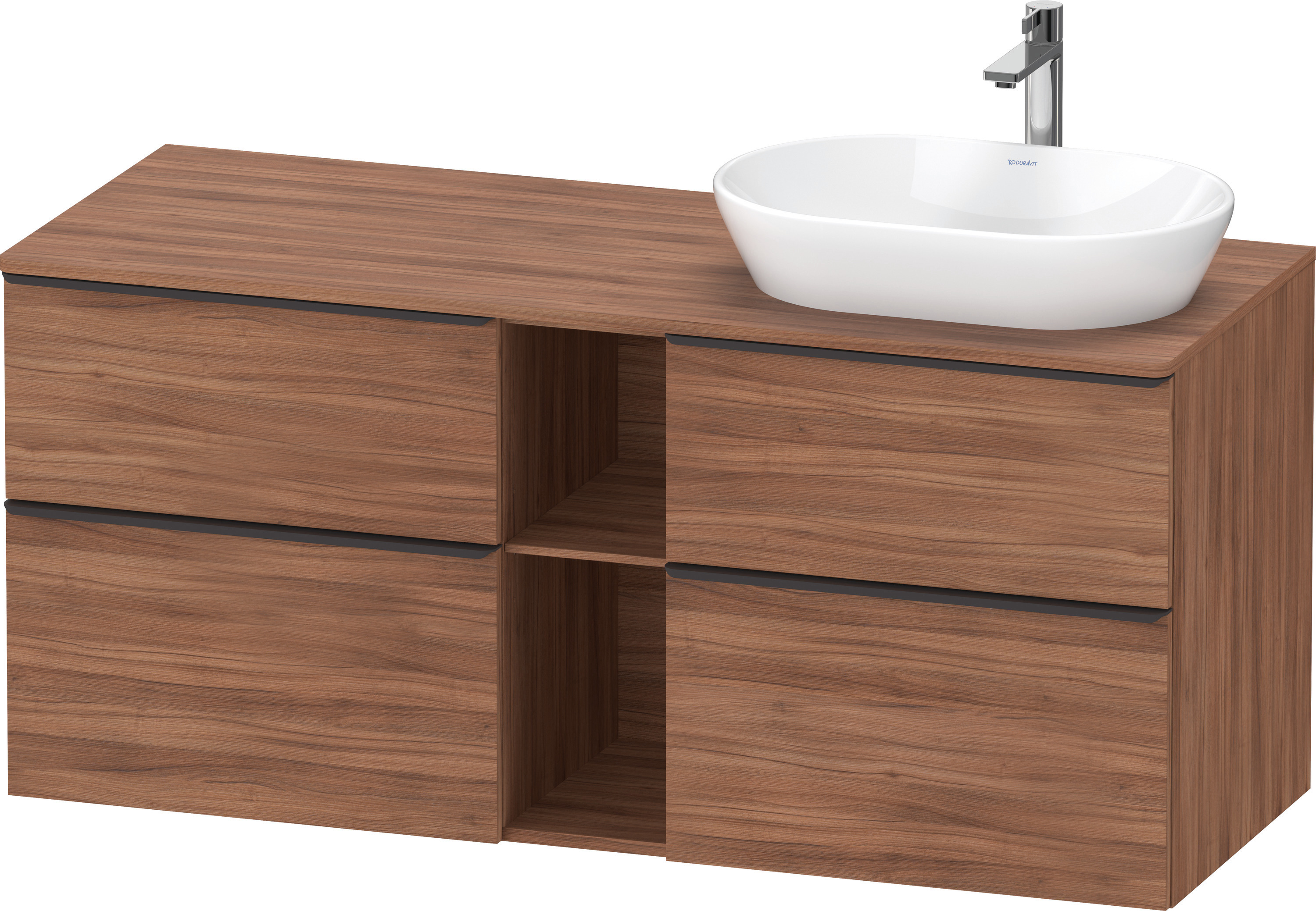 Duravit D-Neo,Kons-WTU,R,AZ:2,SBK:2,Gr:D.Schw 1400x550x644mm,Wdh,Nussbaum Matt,Dekor