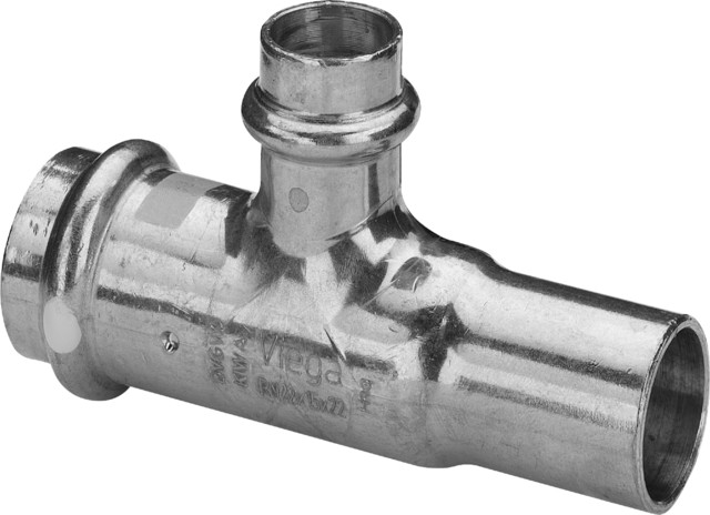 Viega T-Stück mit SC Profipress G 2618.1 für Gas in 22x15x22mm Kupfer