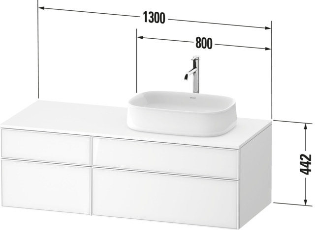 DU Kons-WTU wh. Zencha 550x1300x442mm schw. Linienstr./graph. spm. 2 AZ 2 SK