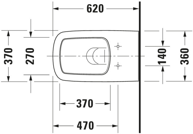 DU Wand-WC DuraStyle 620 mm Tiefspüler, Durafix, weiß