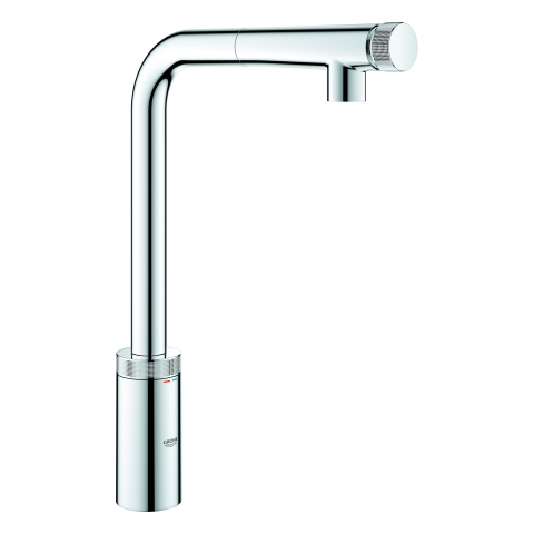 GROHE SPT-Batterie Minta Smart Control 31613 L-Auslauf auszb. Spülbrause chrom