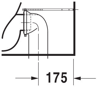 DU Stand-WC Kombi Starck 1 640 mm Tiefspüler, f.SPK, Abg.Vario, weiß WG