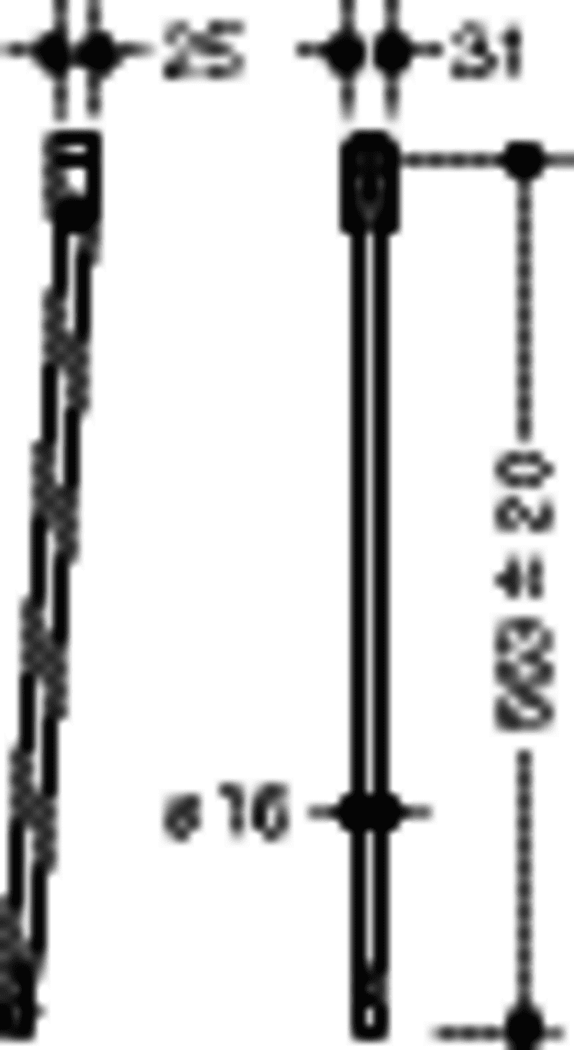 HEWI Bodenstütze f.SK-Griffe 950.50., L:563mm, Edst., Anb. farbig reinweiß