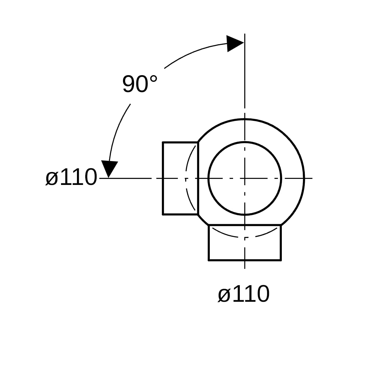 Geberit PE Kugelabzweig 88,5Gr zweifach Anschlüsse 90Gr versetzt d110/110