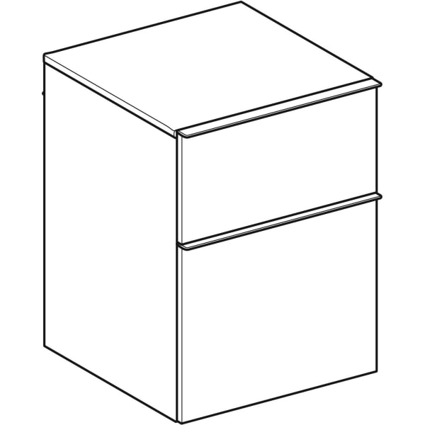 Geberit iCon Seitenschrank, 2 Schubladen 45x60x47,6cm, Nussbaum hickory/Gr. Lava