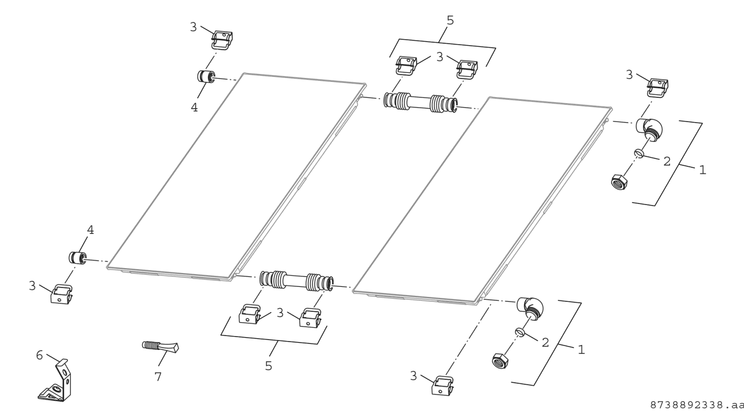 BOSCH Zubehör Solartechnik FS 14-2 Flachdach-Anschluss-Set für SO7000TF