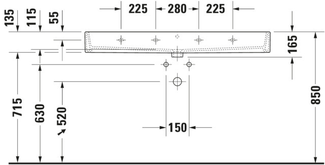 DU Waschtisch Vero Air 1200 mm o.ÜL, m.HLB, 1 HL mitte, weiß, WG