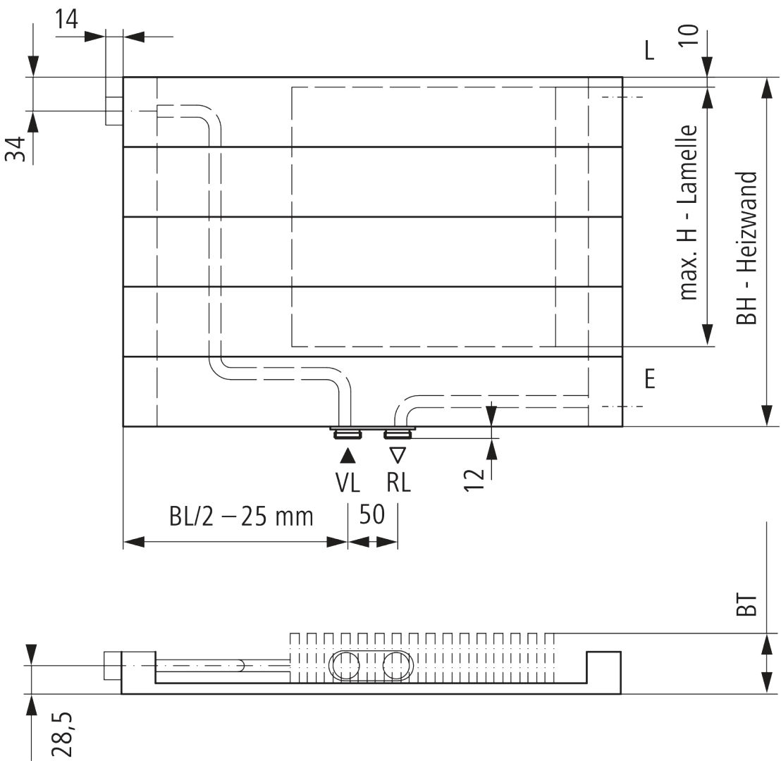 Kermi V-Heizwand HHV11 BH490x61x1600 QN1448,weiß,6bar,m.Abd.,Ausf. re,LH400