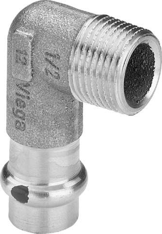 Viega Winkel 90 Grad mit SC Sanpress 2214.1 in 15mm x R1/2 Siliziumbronze