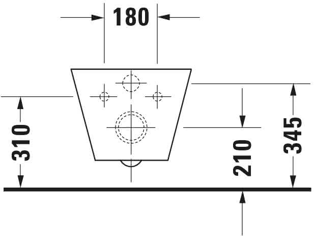 DU Wand-WC Starck 1 575 mm Tiefspüler, Durafix, weiß WonderGliss
