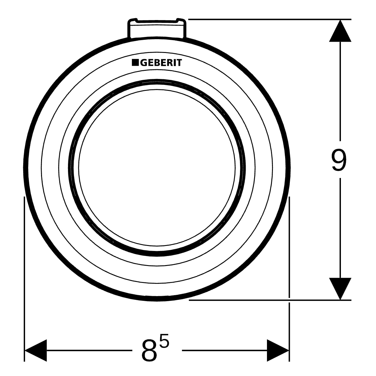 Geberit Typ 01 Fernbetätigung, rund, pmeum. 1-Mengen-Sp., AP-Drücker, weiß