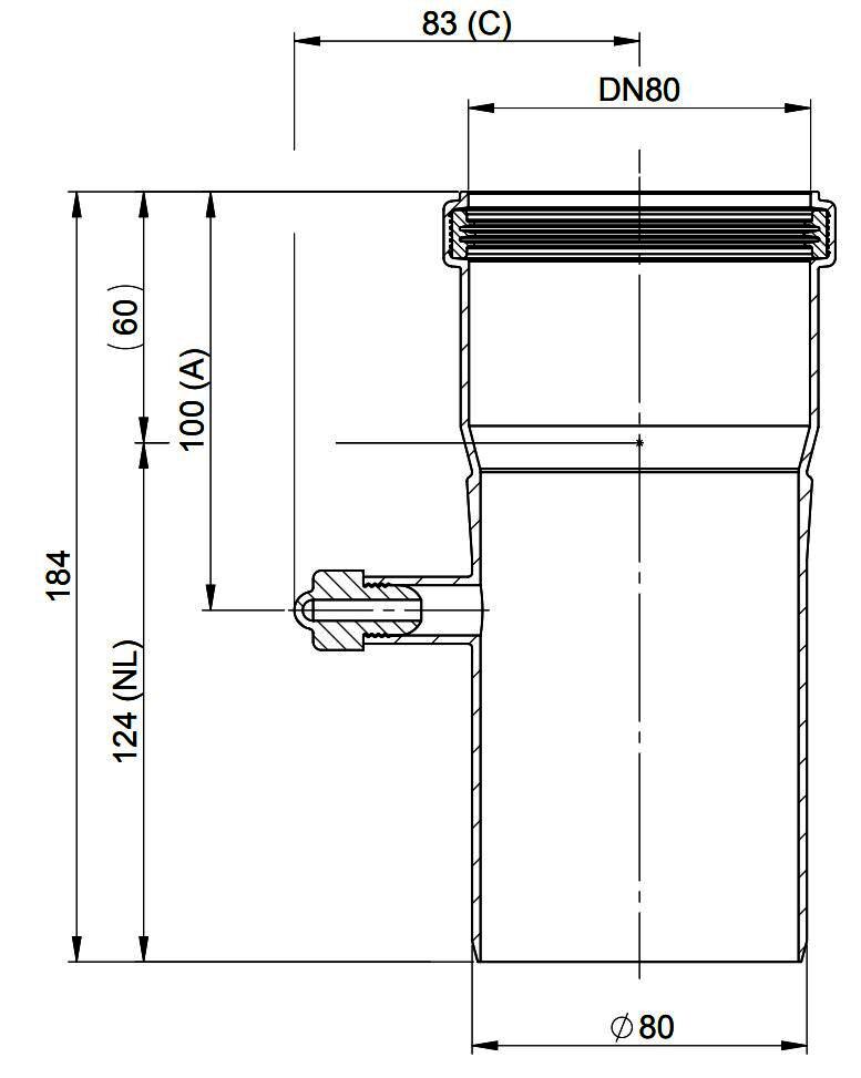MHG Rohr DN80 mit Messöffnung