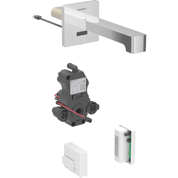 Geberit Brenta WT-Arm.,Wandmontage, Generator für UP-Funkt.Box, m.Misch.,L:22cm, chrg
