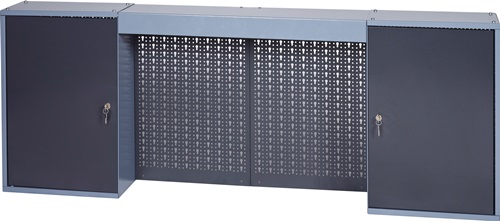Werkzeugschrank H600xB1600xT200mm silber anth.4 Lochrückwände,2 Türen Werkzeugschrank H600xB1600xT200mm silber anth.4 Lochrückwände,2 Türen