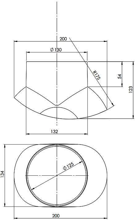 MHG Klöber Adapter, DN 80/125, ziegelrot