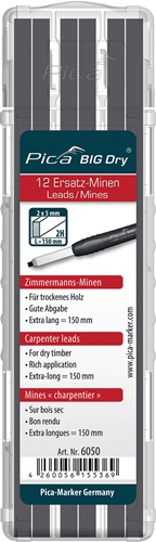 Minenset Pica BIG-Dry 12x graphit 2H trockenes HO 12 Minen/Set Minenset Pica BIG-Dry 12x graphit 2H trockenes HO 12 Minen/Set