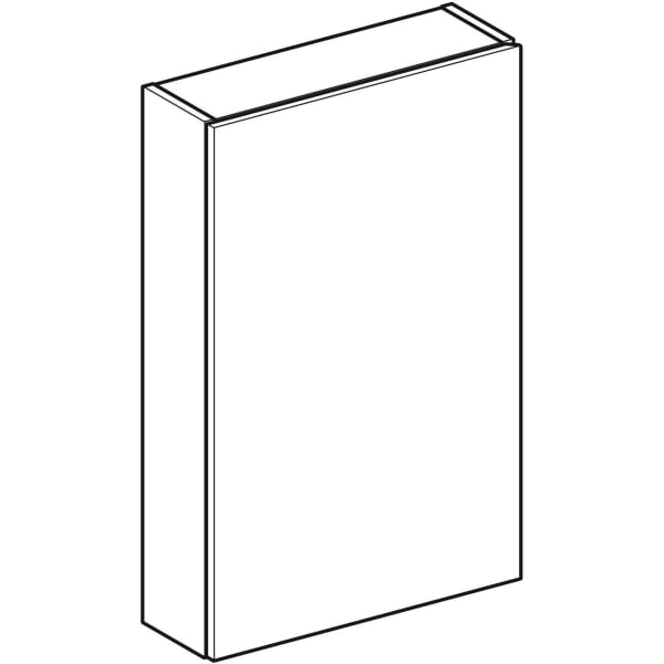 Geberit Hängeschrank rechteckig, 1 Tür 45x70x15cm, lava matt/Glas lava
