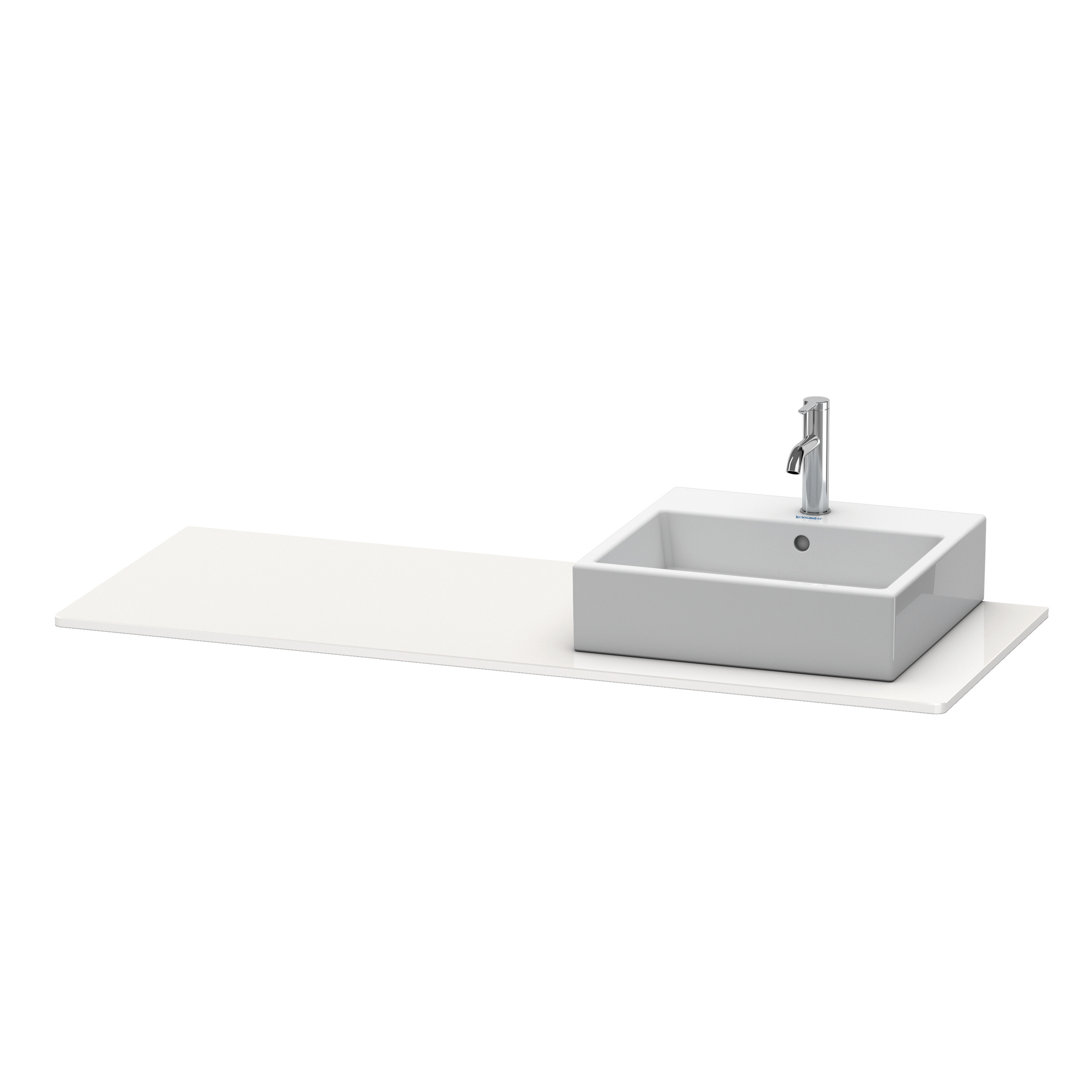 Duravit Konsole XSquare 16x1400x550mm mit 1 Ausschn., Weiß HGL
