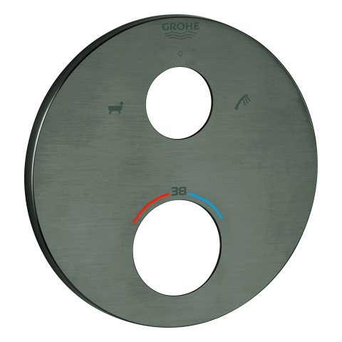 GROHE Rosette 49075 rund für THM-FMS hard graphite gebürstet