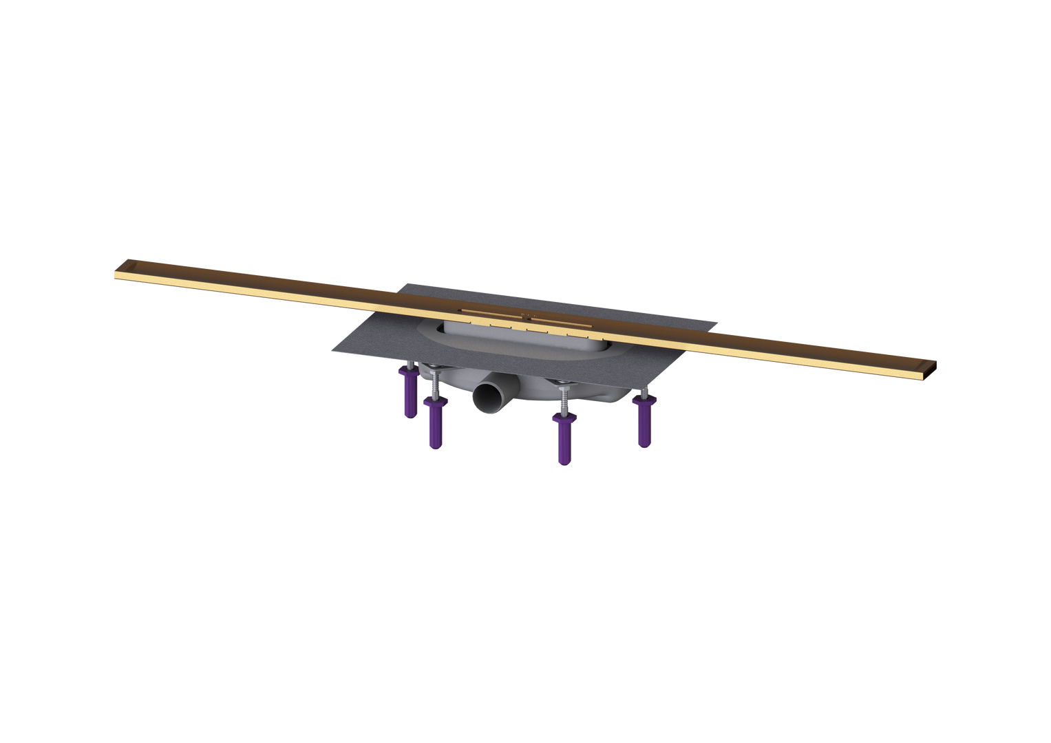 KESSEL-Duschrinne Linearis Infinity 60 L: 1000 mm, DN 40, Bronze geb., Megastop