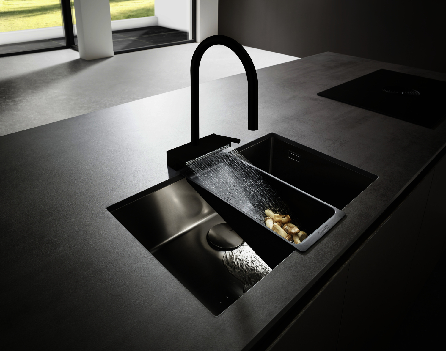 Hansgrohe Spültischmischer 170 Aquno Select M81 Ausziehbrause 3jet sBox mattschwarz