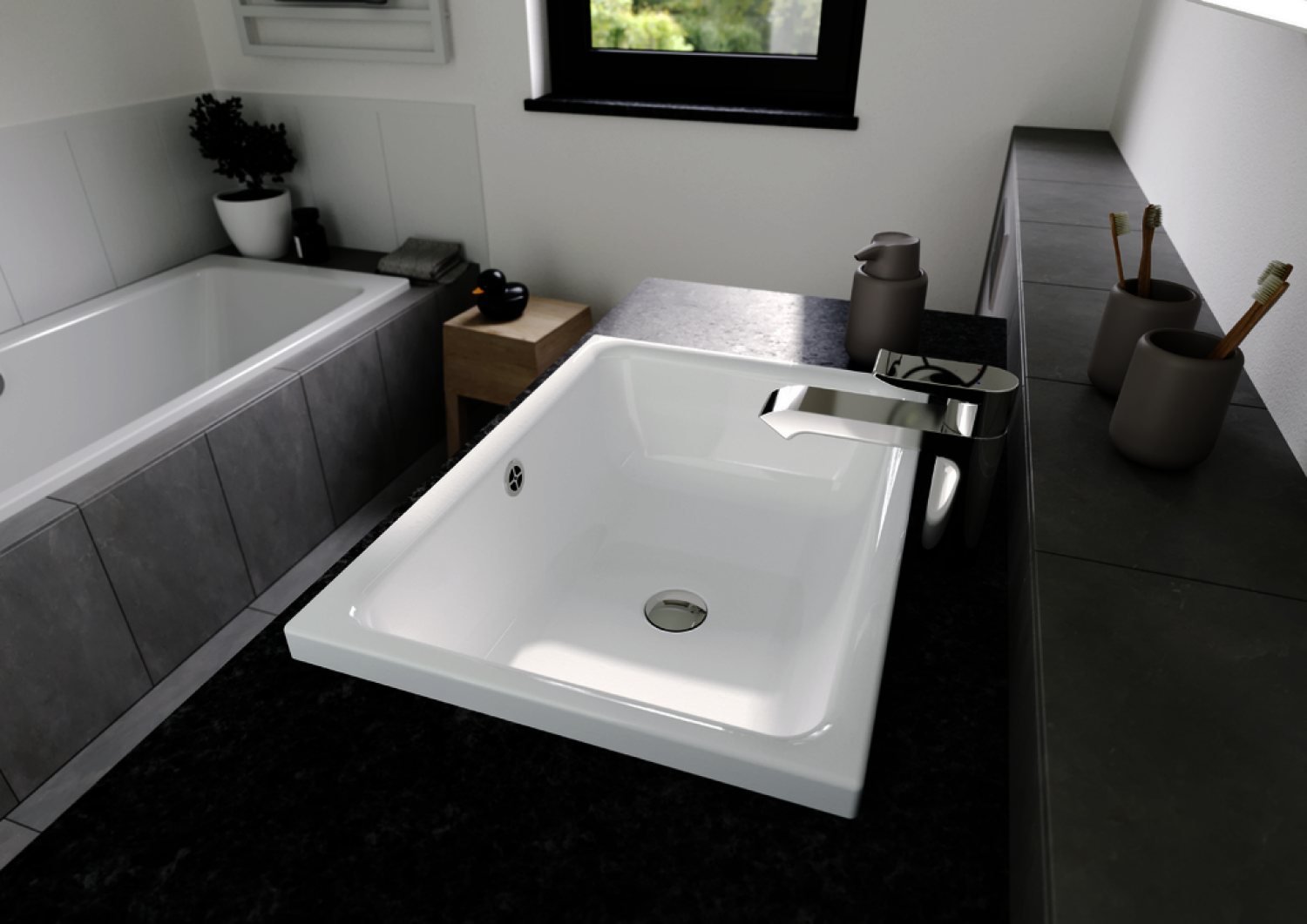KA WB CAYONO S Aufsatzwaschtisch Mod. 3189,580x415mm,alpinweiß,AD,mÜL,chr