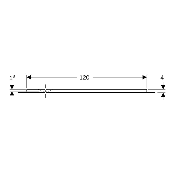 Geberit Olona Duschwanne 120 x 80 cm rechteckig, mit Dichtvlies, weiß matt