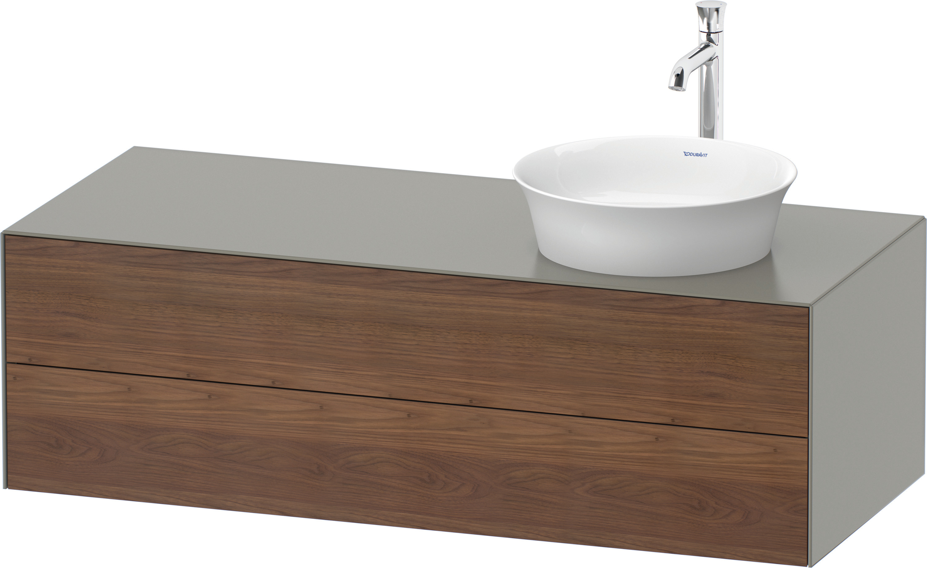 Duravit WTU White Tulip wandh,2 SchKa,B re. 408x1300x550mm,A.Nussb.M/Steingrau Sdm