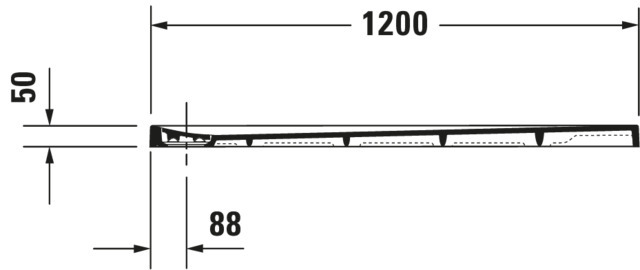 DU Stonetto Duschw. R.Ek 1200x800x50mm, Mineralguss, Beton Matt