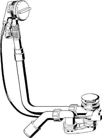 Viega Ab-und Überlauf Multiplex Trio 6161.61 in 725mmxDN40/50 verchromt