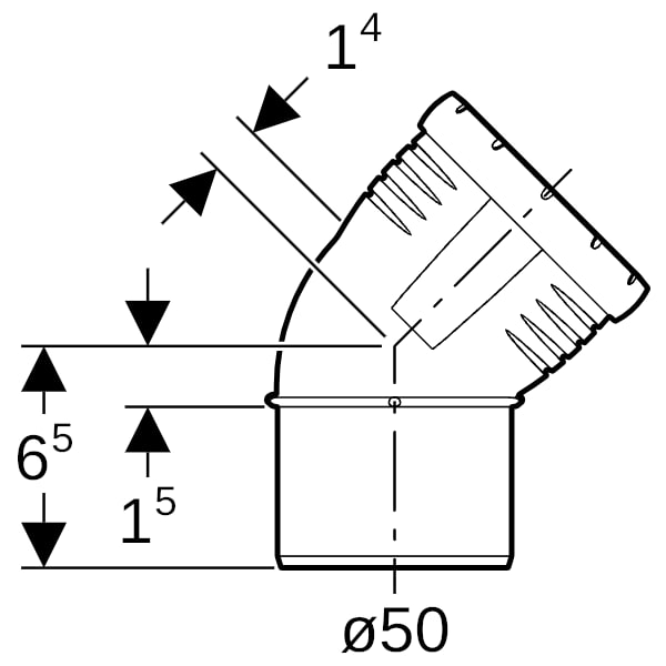Geberit Silent-Pro Bogen 45Gr d50mm
