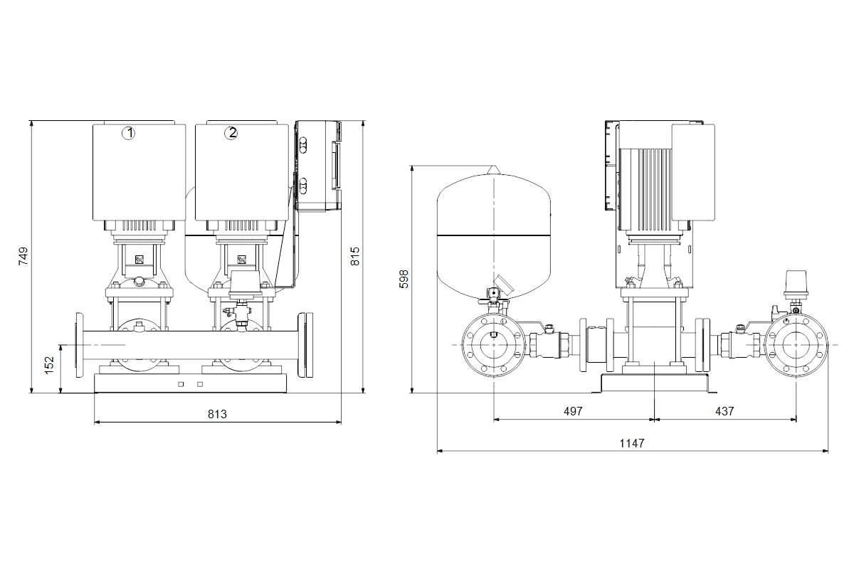GRUNDFOS Druckerhöhungsanlage Hydro Multi-E 2 CRIE 20-1 U2 A-A-A-A-A