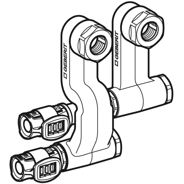 Geberit FlowFit Set Anschluss-Endstück, links für Vorl./Rückl. SiBr d16-15