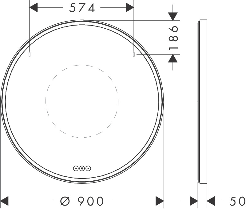 Hansgrohe Xarita S Spiegel 900/50 m.LED Beleuchtung kapaz.Berührungssen.MW