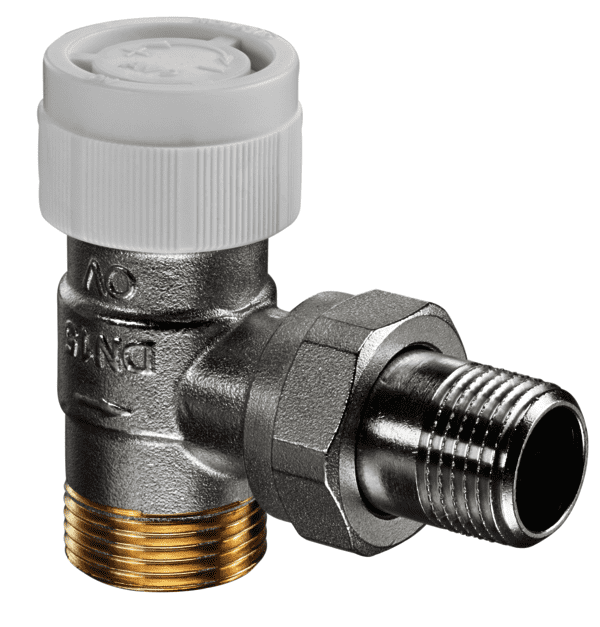 OVENTROP-Thermostatventil "AV 9" DN15, 3/4" x 1/2", PN 10, Eck