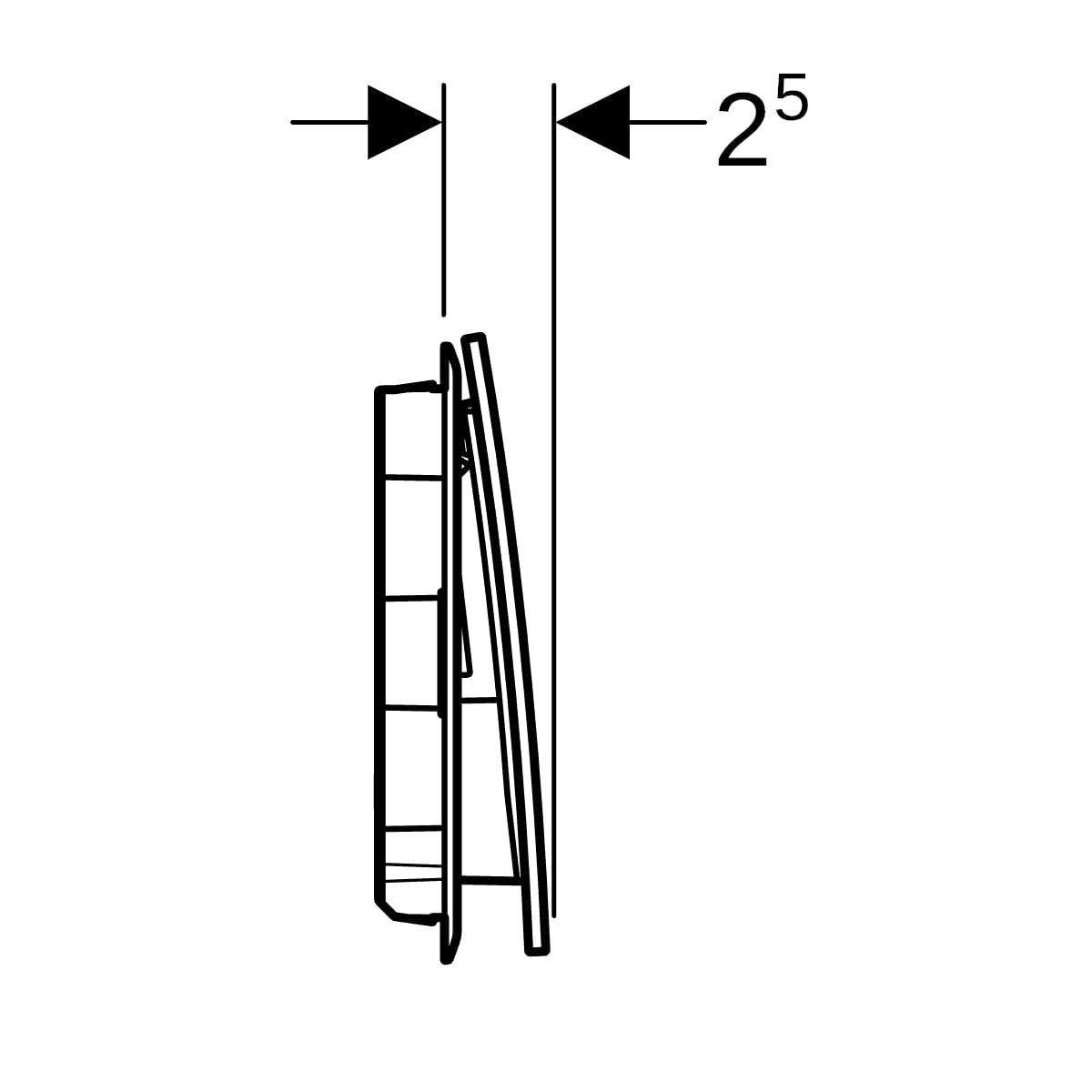 Geberit Sigma70 BetPl., eckig, f. 2-Mengen-Sp weiß, Glas