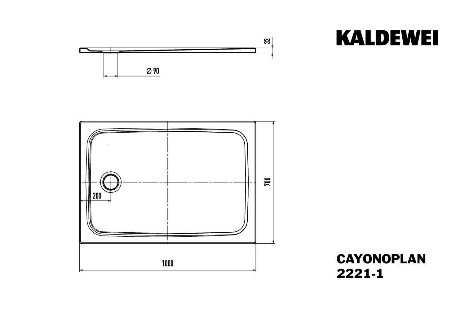 KA DW CAYONOPLAN Mod.2221-1,700x1000mm, alpinweiß,Invisible Grip