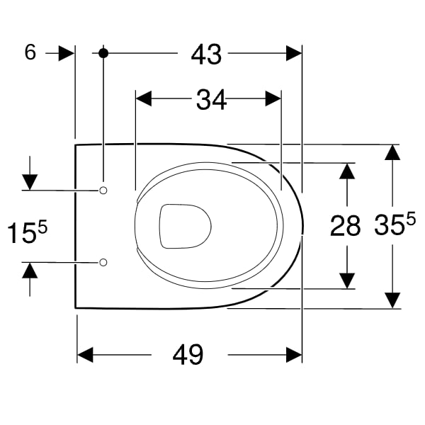 Geberit Renova Compact WWC Tiefspüler Ausld. 49cm, weiß, Rimfree, KeraTect