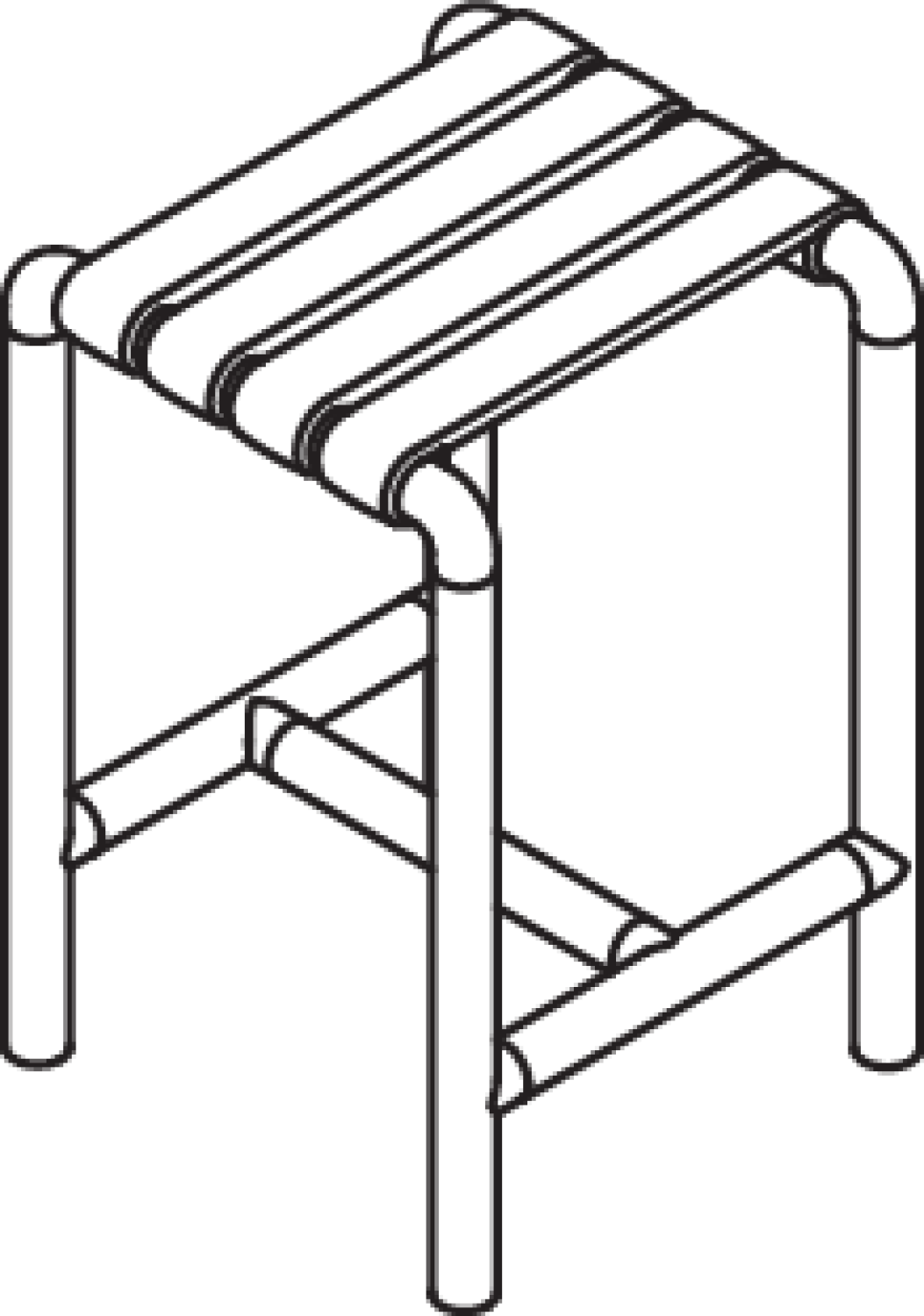 HEWI Hocker Ser 801, B:345 mm, H:505 mm, T: 336 mm reinweiß