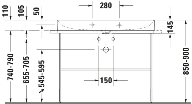 DU Möbel-WT DuraSquare 1000mm o.ÜL, m.HLB, 1 HL mitte, weiß, WG