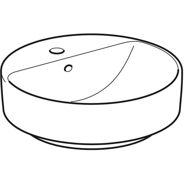 Geberit VariForm Aufsatzwaschtisch, rund mit HLB, d: 45cm, m. Ül., weiß, KeraTect