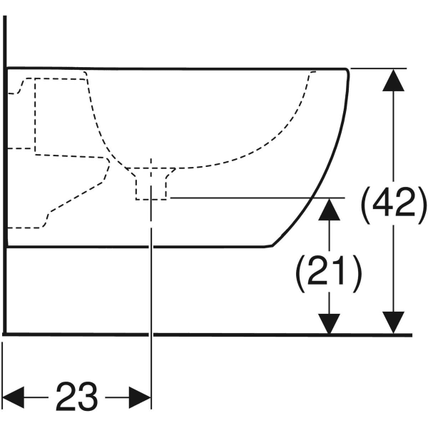 Geberit Acanto Wandbidet, mit Überlauf geschl. Form, T:53cm, weiß