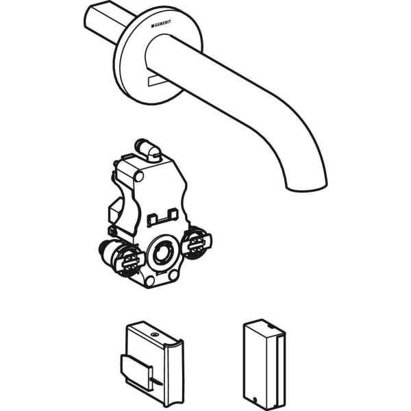 Geberit Piave WT-Arm., Wandmontage, Batterie für UP-Funkt.Box, o.Misch.,L:22cm, chrg