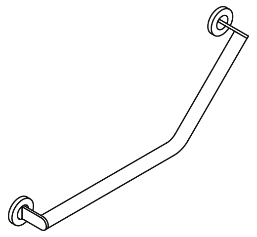 HEWI Winkelgriff 135 Gr, d:32, li, schliff