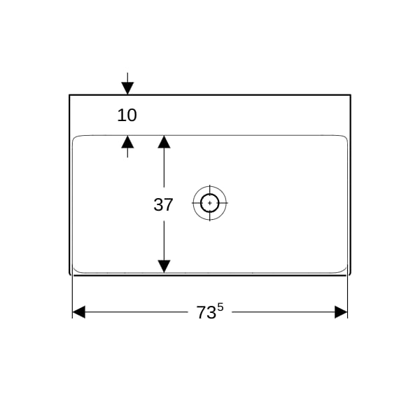 Geberit ONE Waschtisch 75x48 cm o. Hl., o. Ül., weiß, KeraTect